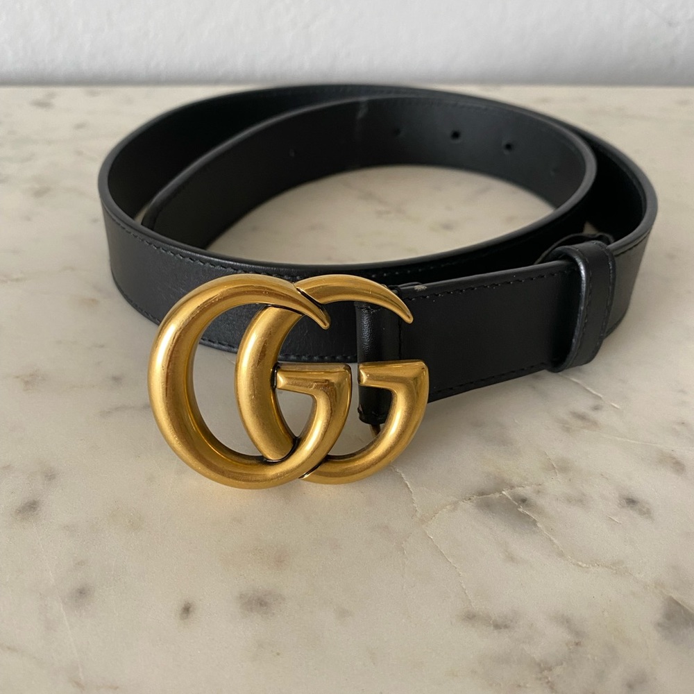 Gucci Leather belt with Double G buckle